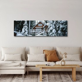Obraz - Drewniany domek (170x50 cm)