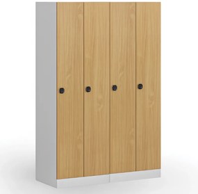 Szafka ubraniowa S1, 2-drzwiowa, 1850 x 600 x 500 mm, zamek kodowy, drzwi laminowane, brzoza