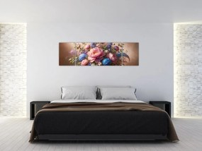 Obraz - Stół pełen kwiatów (170x50 cm)