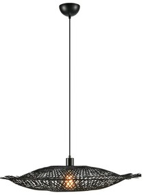Lampa wisząca w kolorze matowej czerni z bambusowym kloszem ø 75 cm Kumo – Markslöjd