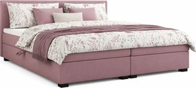 Dwuosobowe różowe łóżko z pojemnikiem N0-L57