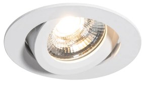 Wpuszczany reflektor biały, regulowany, 8,2 cm, z wbudowanym ściemnianym LED IP54 Ultra Slim - Pupil