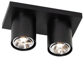 Nowoczesny Plafon / Reflektorek / Spot / Spotow / Lampy sufitowe czarny 2-punktowy - Tubo Nowoczesny Oswietlenie wewnetrzne