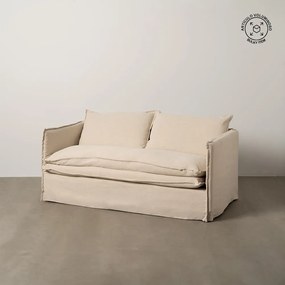 Kremowa lniana sofa 180 cm – Ixia