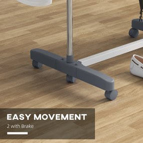 HOMCOM Stojak na pranie składana suszarka do ubrań 4 poziomy system One-Click 142x55x152 cm | Aosom PL