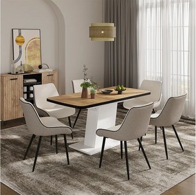 Stół jadalny gold power dąb/biały 120x80x77.3 fenaro