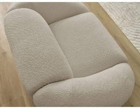 Beżowy fotel z materiału bouclé Tina – Bobochic Paris