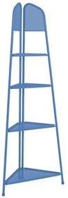 Niebieska metalowa półka narożna na balkon Garden Pleasure MWH, wys. 180 cm