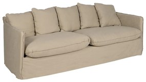 Beżowa lniana sofa 216 cm – Ixia