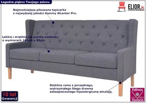 Trzyosobowa sofa Isobel 3G - szara