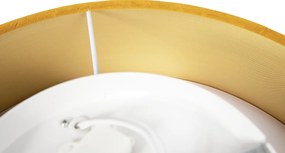 Nowoczesna lampa sufitowa ochrowa 40 cm ze złotym wnętrzem - Drum