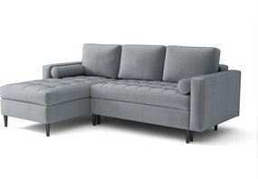 Narożnik lewy rozkładany Monza 246x172 cm z funkcją spania - szary  Monolith 85