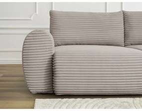 Jasnoszarobeżowa sztruksowa rozkładana sofa 257 cm Lucien – Bobochic Paris
