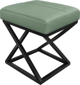 Pufa ZOA LOFT podstawa czarna : Kolor nogi - Czarna, Kolor tkaniny - EKO-SKÓRA - 7D, Typ tkaniny - Eko-skóra