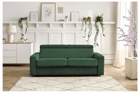 Ciemnozielona sztruksowa rozkładana sofa 215 cm Monaco – Bobochic Paris