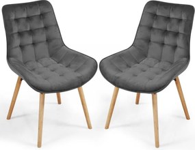 MIADOMODO Zestaw krzeseł do jadalni, ciemnoszary 2 sztuki