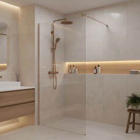 Kabina prysznicowa Walk-In Rea Flexi Transparent / Brush Copper 80