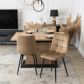 Stół Prostokątny Rozkładany z Lamelami GIANT 130-180 cm Dąb Artisan/Czarny Nowoczesny Loft