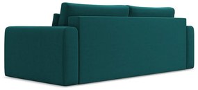 Turkusowa aksamitna rozkładana/ze schowkiem sofa 238 cm Kapua – Makamii