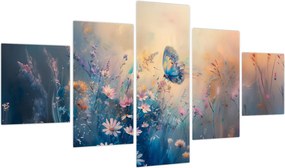 Obraz - Łąka z motylem (125x70 cm)