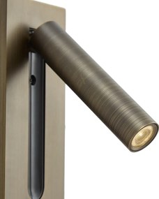 Zestaw 2 nowoczesnych lamp ściennych ciemny brąz z LED - Plaza