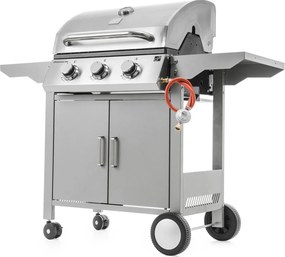 Grill gazowy OKLAHOMA BBQ, 4 palniki, z reduktorem, srebrny Penta CZ