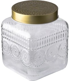 Altom Zestaw szklanych pojemników z złotym wieczkiem Daisy 1,8 l, 4 szt., 1,8 l