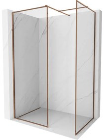 Mexen Kioto-XF ścianka prysznicowa Walk-in z ramką 90 x 70 cm, transparent 10 mm, różowe złoto - 800-090-202-04-60-070-XF