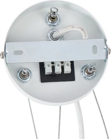 Nowoczesna lampa wisząca z nadrukiem drewna z białymi 6-punktami świetlnymi - Jeana Circle