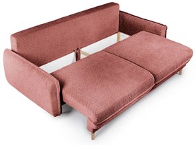 Czerwona rozkładana sofa z materiału bouclé 215 cm Patti – Bonami Selection
