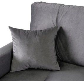 Sofa z Funkcją Spania SEUL Rozkładana Dwuosobowa Welurowa Szara Nowoczesna do Salonu