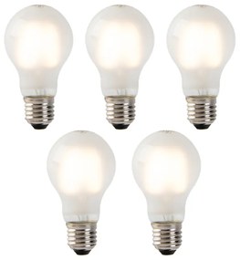 Zestaw 5 żarówek LED E27 Filament przydymione szkło A60 2W 180lm 2700K