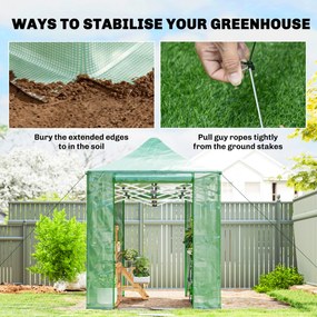 Outsunny Szklarnia typu pop-up ok. 200x300x270 cm Składana szklarnia foliowa z dachem dwuspadowym, drzwiami i oknami na zamek błyskawiczny | Aosom PL