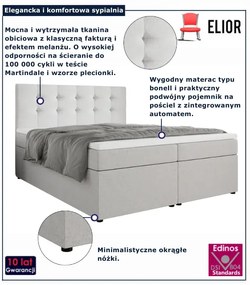 Beżowe łóżko kontynentalne z pojemnikiem - 3 rozmiary M9-K80
