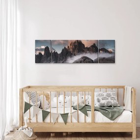 Obraz - Włoskie Dolomity ukryte we mgle (170x50 cm)