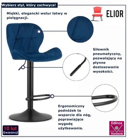 Granatowe krzesło barowe C5-H00