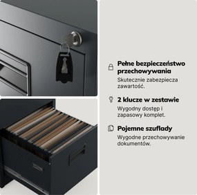 Szafa kartotekowa metalowa antracytowa, 460x1625,5x600 mm: SARA V5