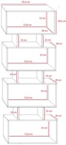 Dziecięcy regał ażurowy dąb sonoma K3-A45