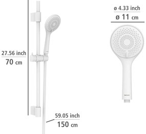 Biały zestaw prysznicowy ze stali nierdzewnej 70 cm Watersaving – Wenko