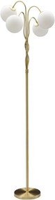 Lampa stojąca w biało-złotym kolorze ze szklanym kloszem (wysokość 176 cm) Glamy – Mauro Ferretti
