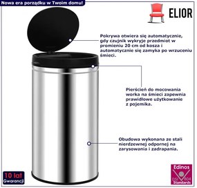 Stalowy automatyczny kosz na śmieci 60L D5-N53