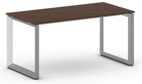 Biurko PRIMO INSPIRE, 160x80 cm, szaro-srebrna podstawa, orzech