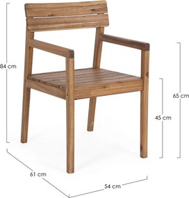 Drewniane krzesło ogrodowe w naturalnym kolorze Rodano – Bizzotto