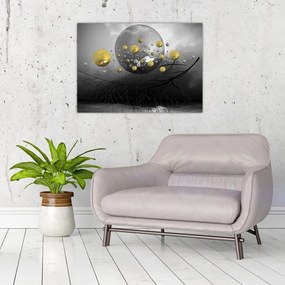 Obraz złotych abstrakcyjnych kul (70x50 cm)