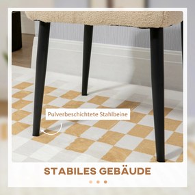 HOMCOM Pufa Kwadratowa do Makijażu w Odcieniu Kaszmir Beżowy 42x42x47cm | Aosom PL