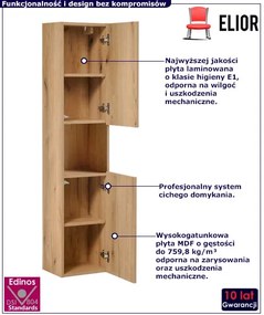 Górny słupek łazienkowy w kolorze dębu - Dafo 3X