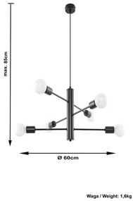 Czarna lampa wisząca Nice Lamps Donato 6