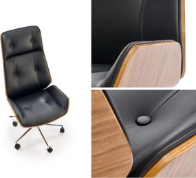 Elegancki fotel biurowy ze sklejki orzechowej Webster Halmar