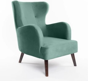 Miętowy aksamitny fotel typu uszak Noemye – Bonami Selection