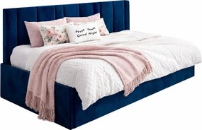 Granatowy tapczan z oparciem H8-W60